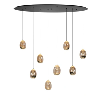 Afbeelding van Hanglamp 8 lichts ovaal gouden amber Egg