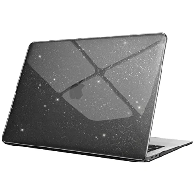 Afbeelding van FINTIE hoes compatibel met MacBook Air 13 M1 (A2337) / 2020 2019 2018 (A1932 A2179) harde van dun hard plastic, zwart glitter