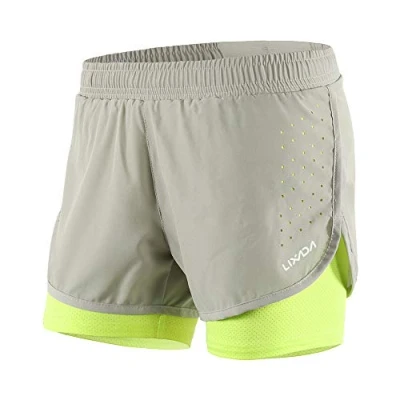 Afbeelding van Lixada Dames 2 in 1 hardloopshorts voor dames, sneldrogend, ademend, actieve training