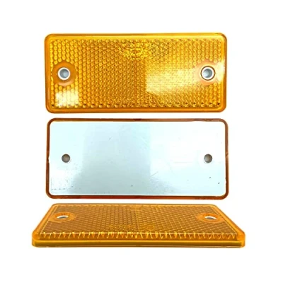Afbeelding van DOJA Barcelona Rechthoekige reflector om te schroeven, 10 reflectoren met twee gaten, 90 x 40 mm, kleur geel, ECE gecertificeerd, voor fietsaccessoires, motoraccessoires, aanhangers, auto&#039;s,