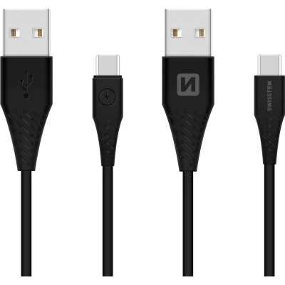 Afbeelding van Swissten USB C naar A kabel 1.5M Zwart