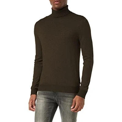 Image de Jack &amp; Jones Homme Pull à col roulé Jjeemil Knit Roll Neck Noos, Vert (Olive Night Detail: Melange) XL