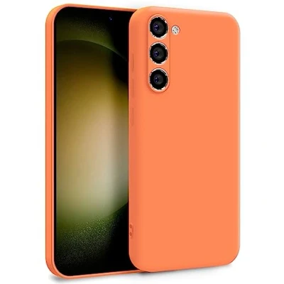 Afbeelding van MyGadget Beschermhoes voor Samsung Galaxy S23 Plus, zachte en soepele TPU hoes met microvezelvoering, extra dun licht, oranje