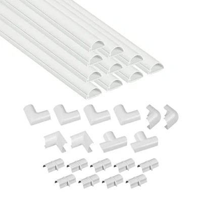 Afbeelding van D Line Kabelgoot voor het eenvoudig verbergen en beschermen van kabels, decoratieve kabelgoot, wit 10 x 40 cm lengte (4 m).
