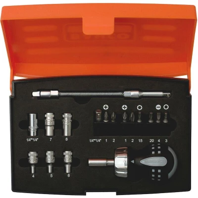 Image de BAHCO 808050S 22 jeu de tournevis a cliquet 1/4&quot; stubby pieces