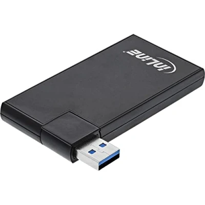 Afbeelding van InLine 180 Twist (USB A, 4 Havens), Docking station + USB hub, Zwart