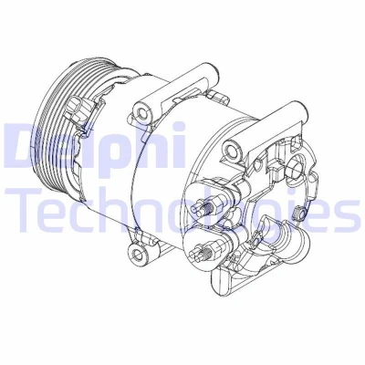 Afbeelding van DELPHI CS20324 AC Compressor VS16 PAG 46 Met compressorolie FORD: FIESTA 6