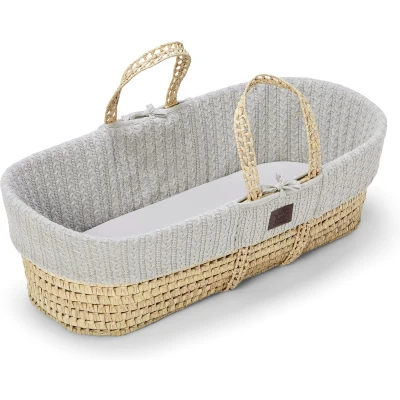 Afbeelding van Little Green sheep Organic Knit Moses Basket Set Dove