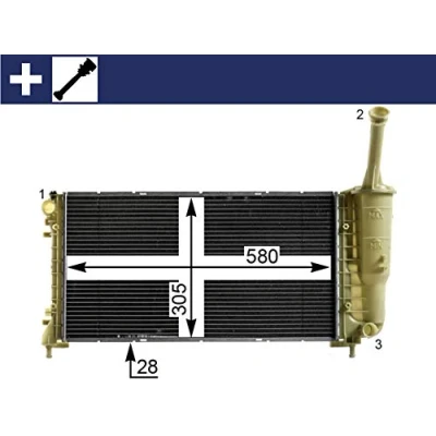 Afbeelding van MAHLE ORIGINAL CR 2010 000S Radiateur 580 322 23 Koelribben mechanisch gelast LANCIA: Ypsilon II