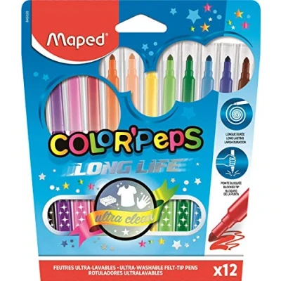 Afbeelding van Maped Viltstift Color&#039;peps 12 Stiften In Een Kartonnen Etui