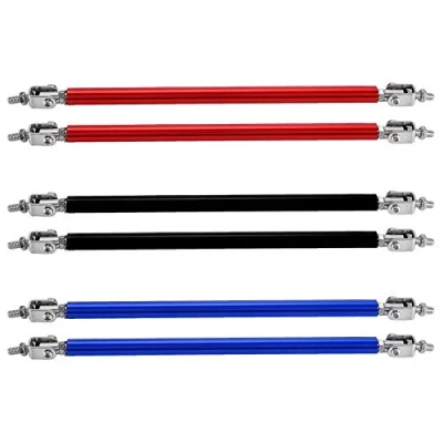 Afbeelding van Voorscheider lip steunstangen 1 paar verstelbare 20 cm auto voorbumper (zwart) steunstang bumper + deflector 508