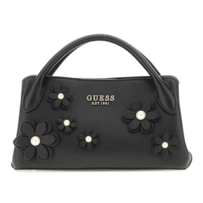 Afbeelding van GUESS handtas schoudertas Zaria Small Girlfriend Satchel Bag Black zwart