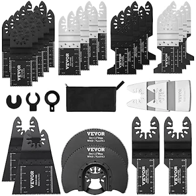 Image de VEVOR Lames de Scie Oscillante 30PCS Outil Multifonction Universelles Dégagement Rapide 8 Types Outils Oscillants pour Bois Métal Plastique Dewalt Milwaukee Hitachi Chicago Craftsman