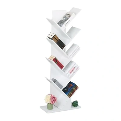 Afbeelding van boekenkast boom 8 vakken 138 x 51 25 cm wit
