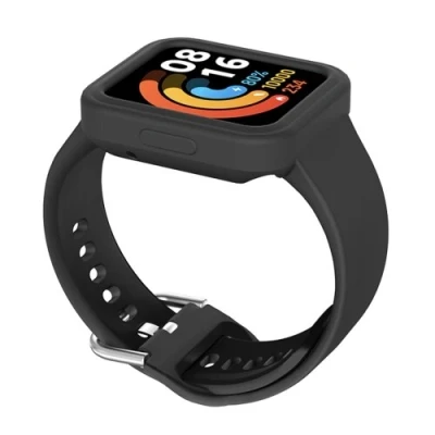 Afbeelding van Siliconen band met case Zwart Xiaomi Redmi Watch 2 (Lite)