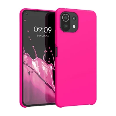 Afbeelding van kwmobile telefoonhoesje geschikt voor Xiaomi 11 Lite (5G) NE / Mi Hoesje met siliconen coating Smartphone case in neon roze