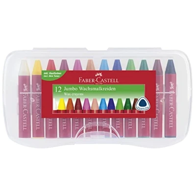 Afbeelding van Faber Castell waskrijt Jumbo etui à 12 stuks FC 120011
