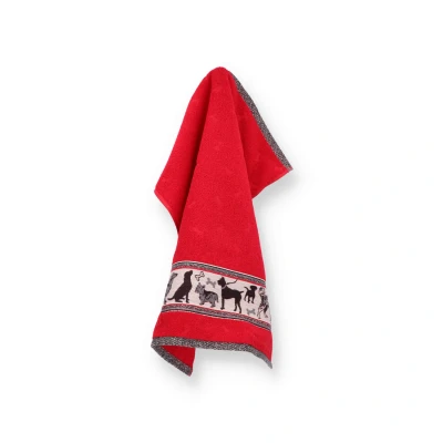 Afbeelding van Bunzlau Castle Keukendoek Dogs Rood