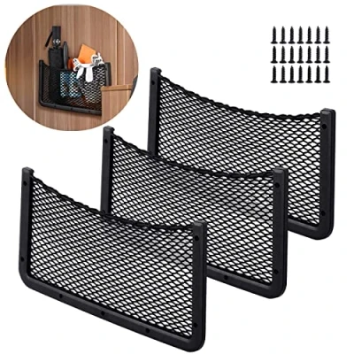 Afbeelding van UIHOL Auto Opbergnet 3 PCS, Kofferbak Opbergers 40 * 20 CM, Multifunctionele Zak Organisator voor Utensils, Camping Cars, Boten, Thuis (Elastisch Net)