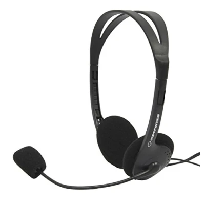 Afbeelding van Esperanza EH102 Hoofdtelefoon &amp; Headset Bedrade Hoofdband Bellen/Muziek Zwart (Bedraad), Kantoorheadset,