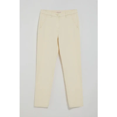 Afbeelding van Polo Club Dames Gebroken Witte Chino May Met Geborduurd Minimaal Detail Op De Broekzak 38