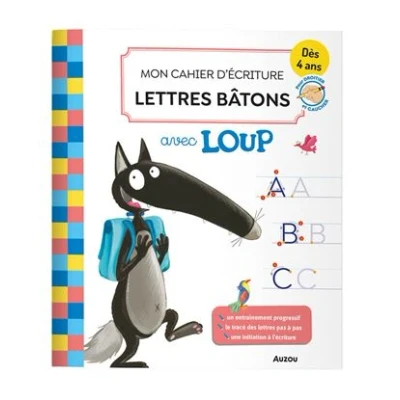 Image de Mon cahier d&#039;écriture lettres batons avec loup