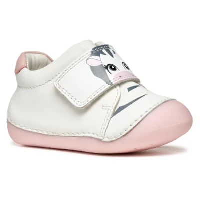 Afbeelding van Geox Tutim Klittenbandschoenen voor kinderen, Maat: 23, White rose Leer
