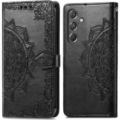 Afbeelding van iMoshion Hoesje Geschikt voor Samsung Galaxy A15 (5G) / (4G) Met Pasjeshouder Mandala Bookcase Zwart