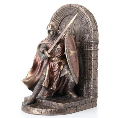 Afbeelding van Veronese design Beeld/figuur Maltese Kruisvaarder met Zwaard en Schild Boekensteun (hxbxd) ca. 20cm x 12,5cm 12cm