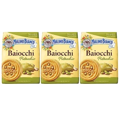 Afbeelding van MULINO BIANCO Baiocchi Koekjes met pistachevulling 240 g (pistache, 3 stuks)