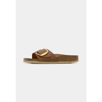 Afbeelding van Birkenstock Madrid Muiltjes, Dames, Maat: 38, Cognac Leer
