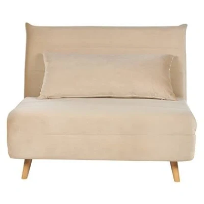 Afbeelding van SETTEN Slaapbank 1 zits Beige Fluweel