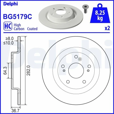 Afbeelding van Delphi Diesel Remschijven BG5179C