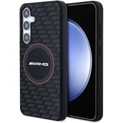 Afbeelding van Mercedes AMG Carbon Pattern Back Case (MagSafe Compatible) Geschikt voor Samsung Galaxy S24 (S921) Zwart