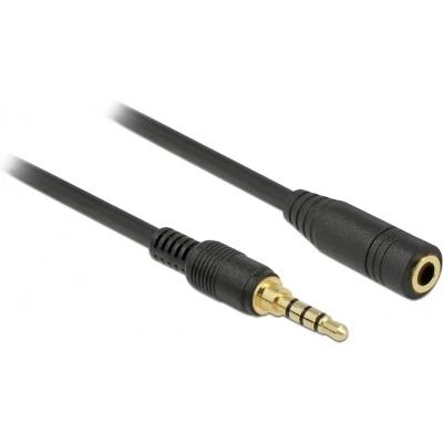Afbeelding van 3,5mm Jack 4 polig audio/video slim verlengkabel met extra ruimte AWG24 / zwart 0,50 meter
