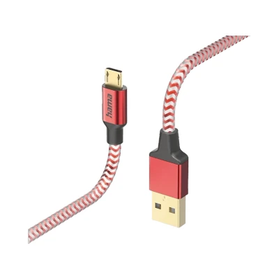Image de Hama Câble De Chargement Usb &#039;reflective&#039; Microusb Rouge (00201556)