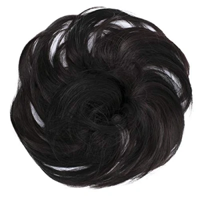 Afbeelding van PRETTYSHOP Haarstukje Haarwokkel Bruids Kapsel Opgestoken Volumineus Licht Golvend Knoet Donkerbruin Mix G33B