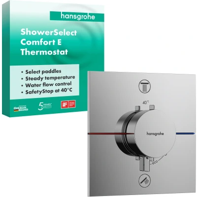 Afbeelding van Hansgrohe ShowerSelect Comfort E thermostaat inbouw voor 2 functies