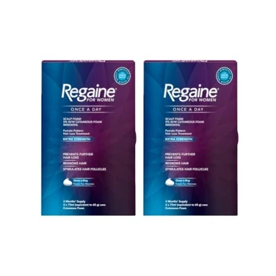 Afbeelding van Regaine Haargroei voor dames, voorkomt haaruitval, hoofdhuidschuim met Minoxidil, 4 maanden verzorging, 2 stuks x 73 ml