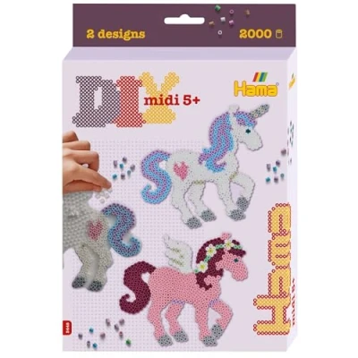 Afbeelding van Hama Set Strijkkralen 2000 Kralen Fantasy Horses 3448