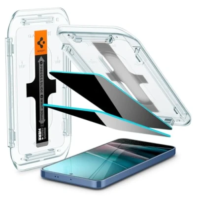 Afbeelding van Spigen Privacy Glass Geschikt voor Samsung Galaxy S24 Plus EZ Fit GLAS.tR 9H Tempered Screen Protector Case Friendly Gemakkelijke Installatie 2 Pack