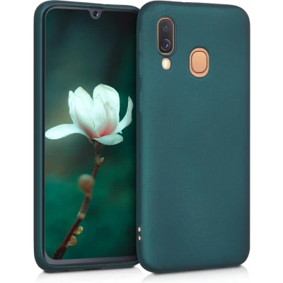Afbeelding van kwmobile telefoonhoesje geschikt voor Samsung Galaxy A40 Hoesje smartphone Back cover in metallic petrol