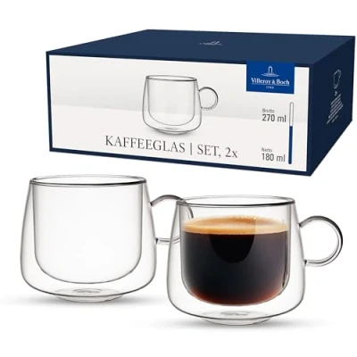 Afbeelding van Villeroy &amp; Boch Dubbelwandig Koffie En Theeglas 18 Cl Set Van 2 Transparant