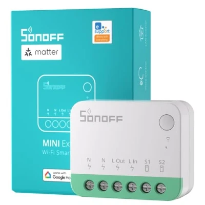 Afbeelding van SONOFF MINIR4M wifi schakelaar, mat, 2 weg mini module, doe het zelf, smart home inbouwschakelaar, compatibel met Apple Home, Alexa en Google IFTTT, eWeLink Web