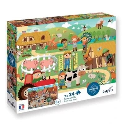 Afbeelding van Calypto Boerderij &amp; Stad 2x24 stukjes puzzel (48 onderdelen)