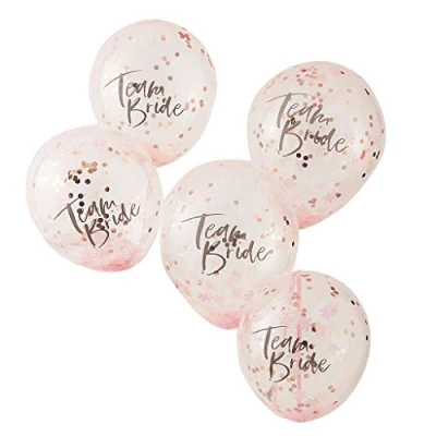 Afbeelding van Ginger Ray 5 stuks ballonnen gevuld met confetti voor vrijgezellenfeest, meerkleurig