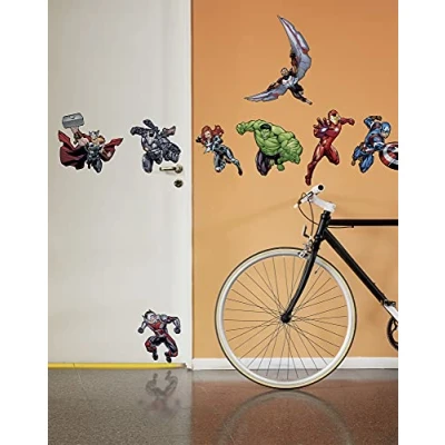 Afbeelding van Komar Marvel 14735h Avengers Action muursticker 100 x 70 cm (breedte hoogte) 8 stuks Thor Black Widow decoratieve kinderkamer