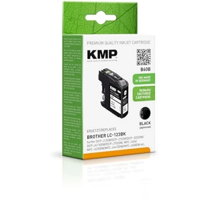 Afbeelding van KMP inkt B60B zwart vervangt Brother LC 123BK (vervangt B41)