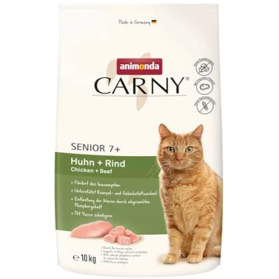 Afbeelding van 10kg animonda Carny Senior Kip + Rund droogvoer voor katten
