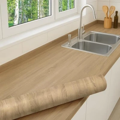 Afbeelding van DIMEX Zelfklevende folie in middeneikenlook voor meubels, deuren, keuken, kast, tafel, rolbreedte 90 cm x keuze